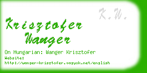 krisztofer wanger business card